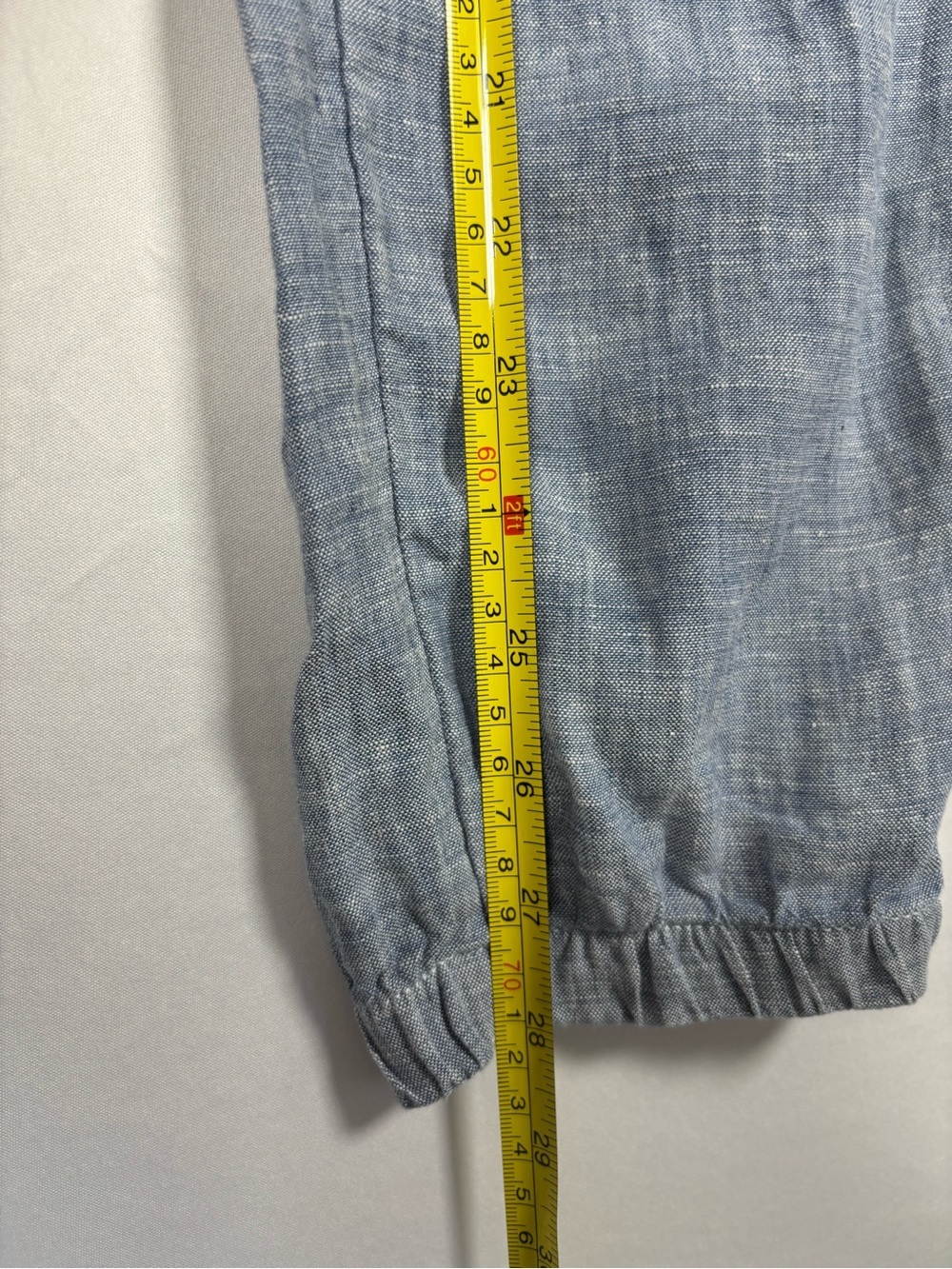 Athleta Cabo Linen Jogger Pants Size 2 Blue 100% Linen Drawstring - Picture 10 of 10